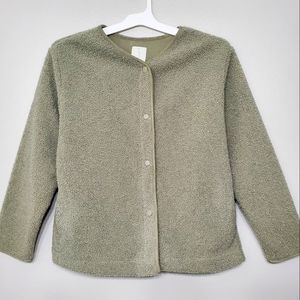 JOIE Teddy Fleece Botton Sweater Jacket